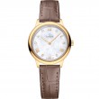 27.5 mm, Yellow Gold On Leather Strap