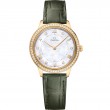 30 mm, Yellow Gold On Leather Strap