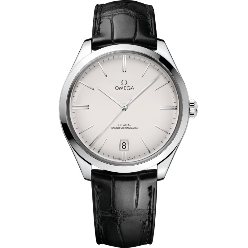 40 mm, Steel On Leather Strap