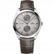 40 mm, Steel On Leather Strap