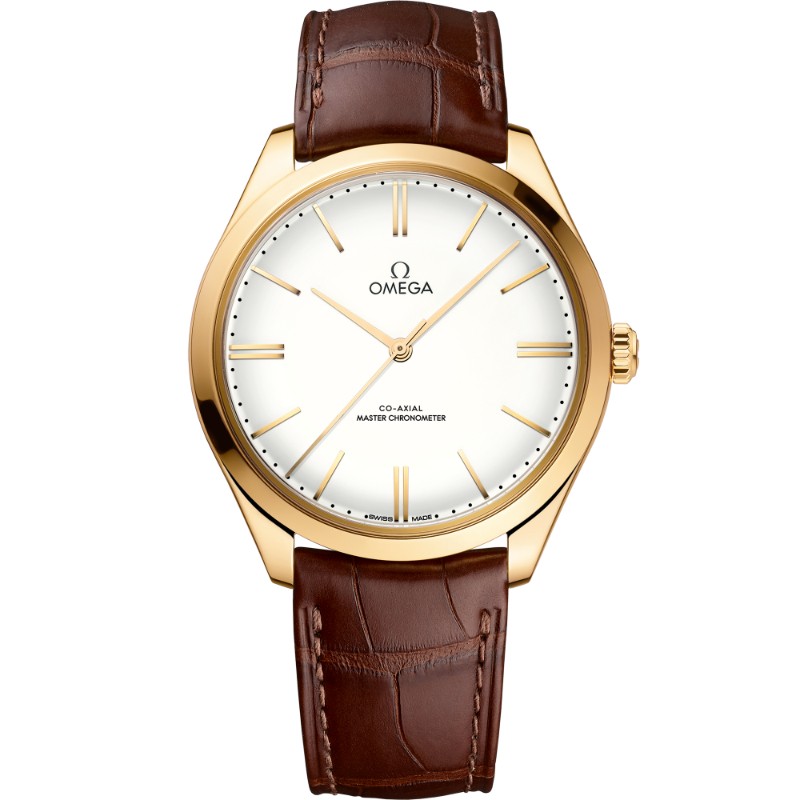 40 mm, Yellow Gold On Leather Strap