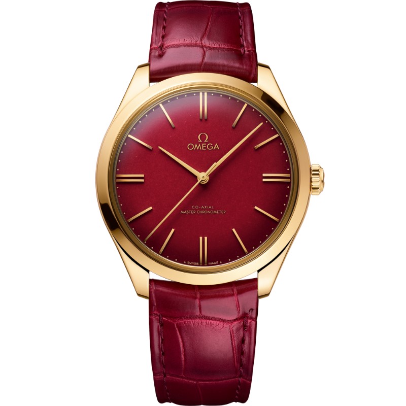 40 mm, Yellow Gold On Leather Strap