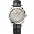 38 mm, Platinum On Leather Strap