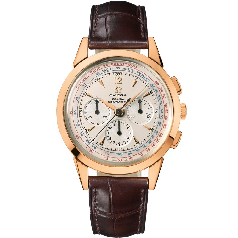 39 mm, Red Gold On Leather Strap