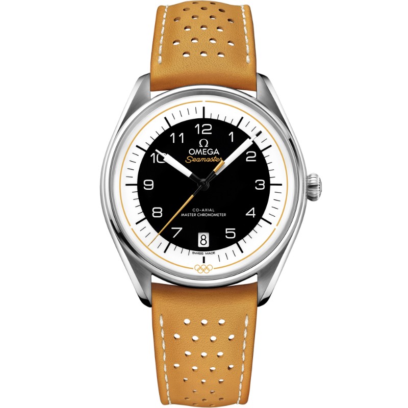 39.5 mm, Steel On Leather Strap