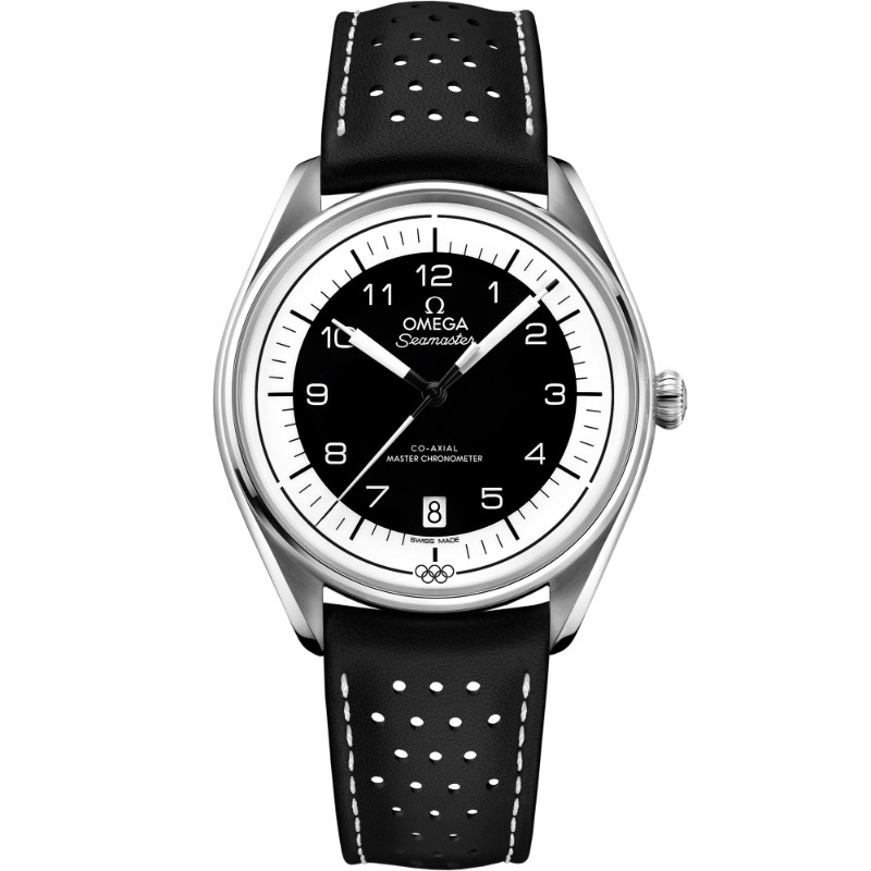 39.5 mm, Steel On Leather Strap