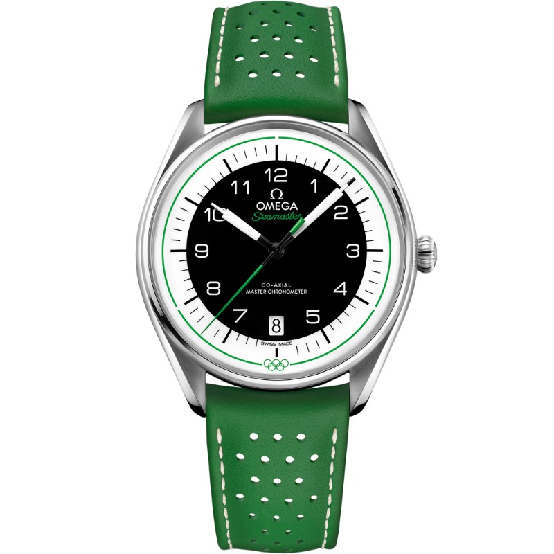 39.5 mm, Steel On Leather Strap