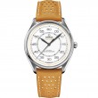 39.5 mm, Steel On Leather Strap