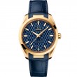 38 mm, Yellow Gold On Leather Strap