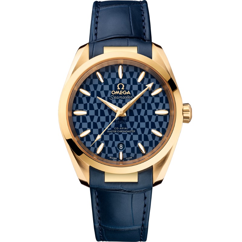 38 mm, Yellow Gold On Leather Strap