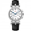 38 mm, White Gold On Leather Strap