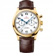 39 mm, Yellow Gold On Leather Strap