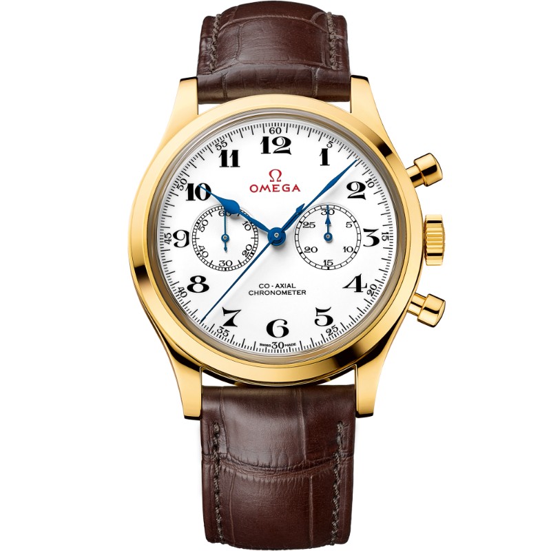 39 mm, Yellow Gold On Leather Strap