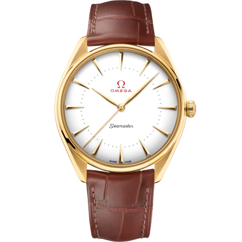 39.5 mm, Yellow Gold On Leather Strap