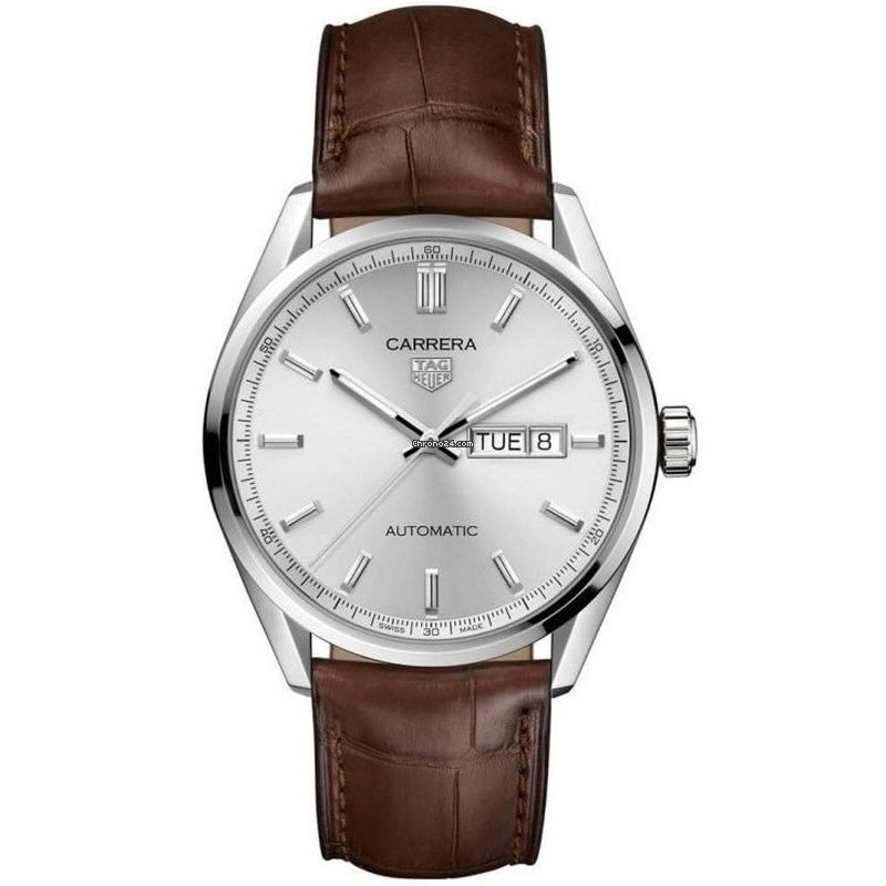 https://www.lenkersdorfer.com/upload/product/Tag Heuer Carrera Steel 41Mm Smooth Bezel Silver Index Dial On Leather Strap With Steel Folding Clasp