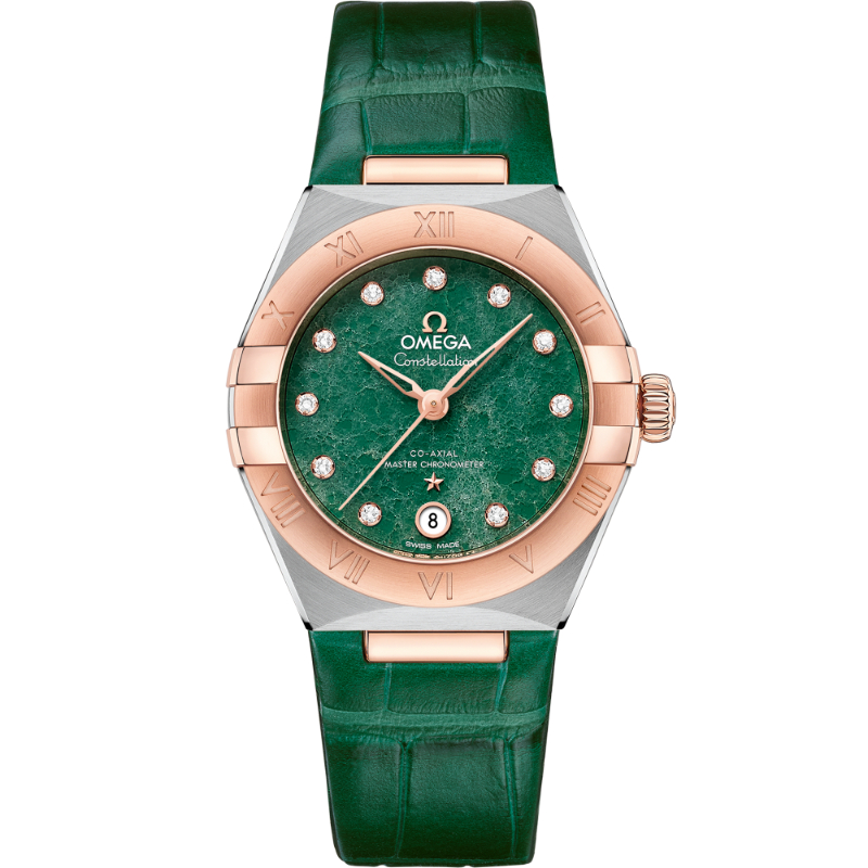 29 mm, Steel - Sedna&trade; Gold On Leather Strap