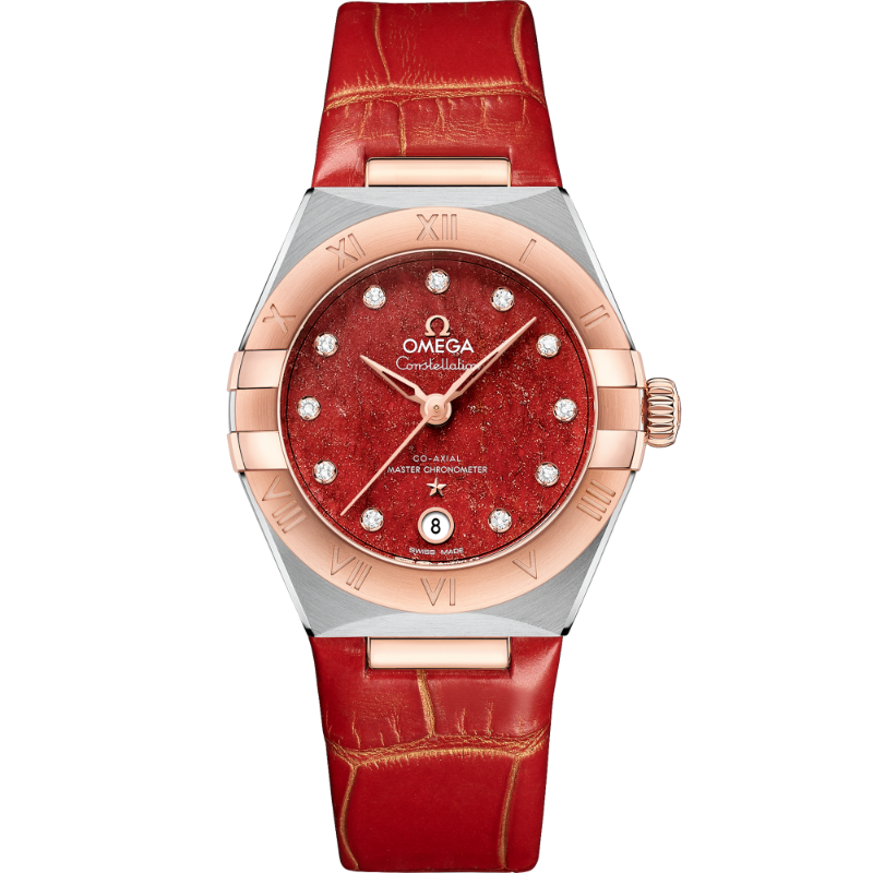 29 mm, Steel - Sedna&trade; Gold On Leather Strap