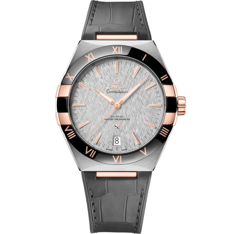 41 mm, Steel - Sedna&trade; Gold On Leather Strap