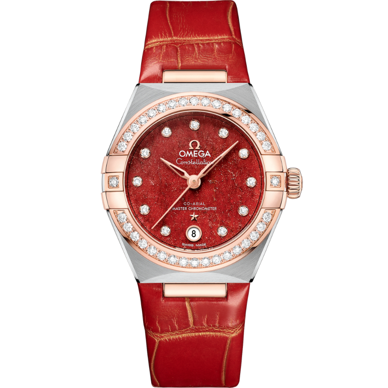 29 mm, Steel - Sedna&trade; Gold On Leather Strap