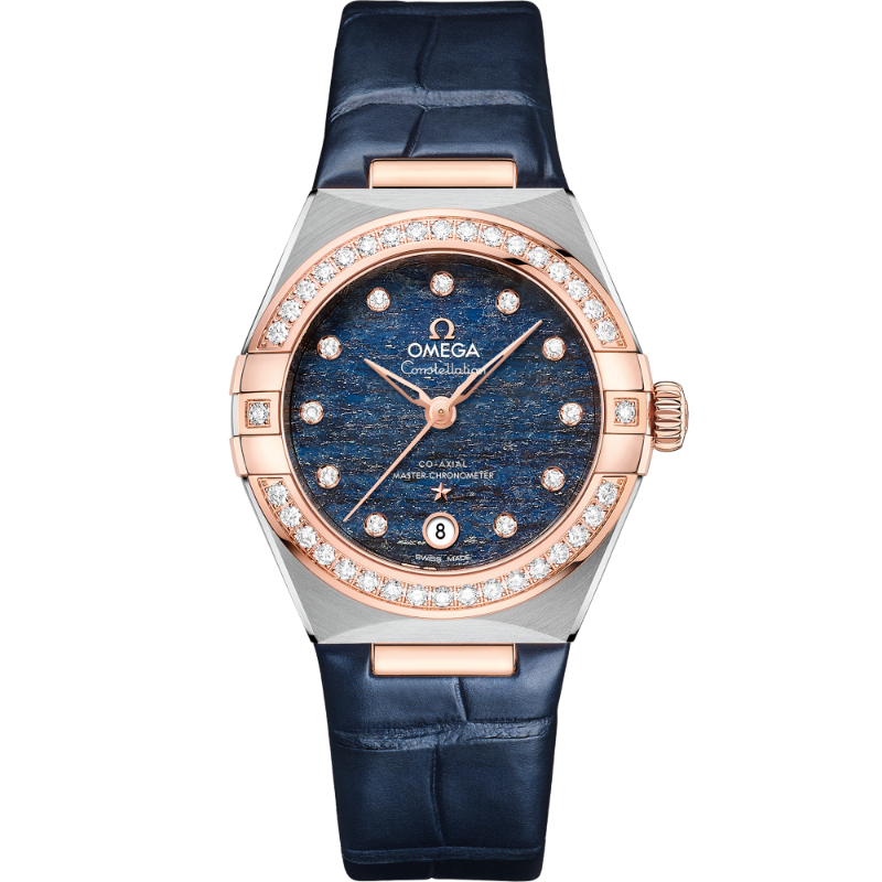 29 mm, Steel - Sedna&trade; Gold On Leather Strap