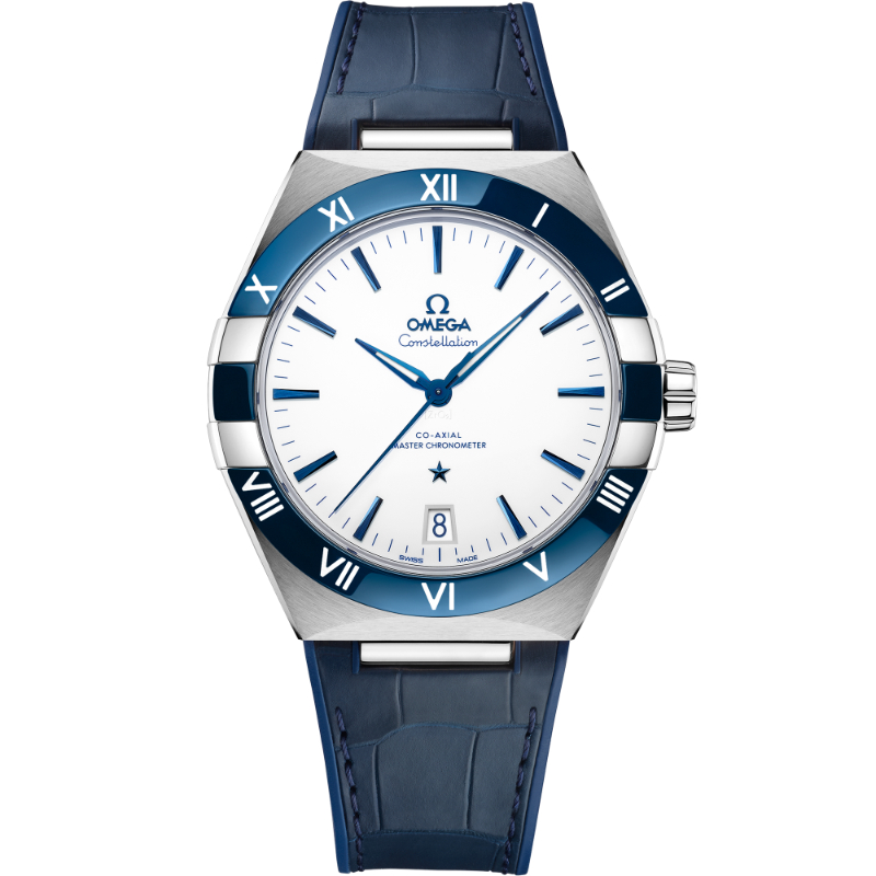 41 mm, Steel On Leather Strap