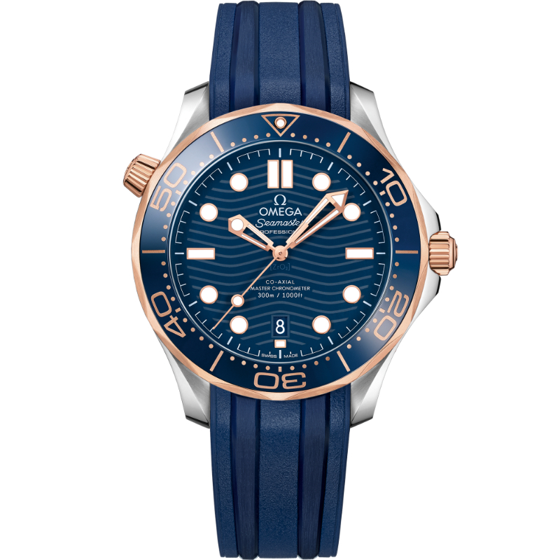 42 mm, Steel - Sedna&trade; Gold On Rubber Strap