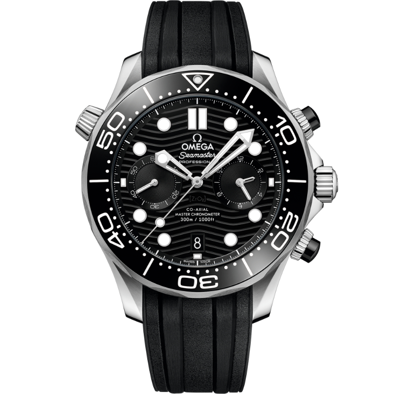 44 mm, Steel On Rubber Strap