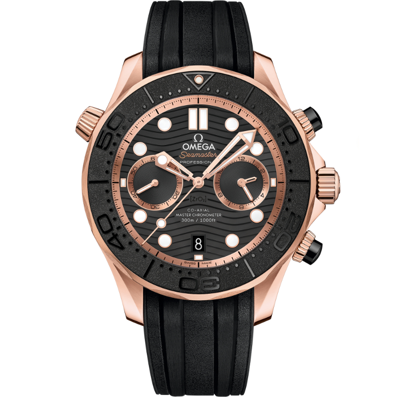 44 mm, Sedna&trade; Gold On Rubber Strap