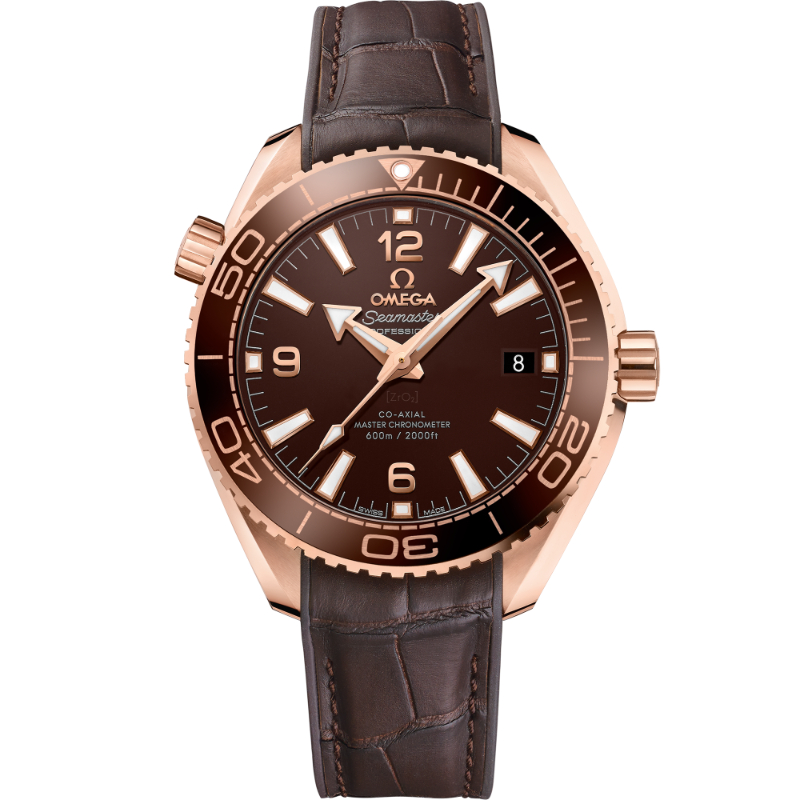 Omega 39.5 mm, Sedna™ Gold On Leather Strap With Rubber Lining