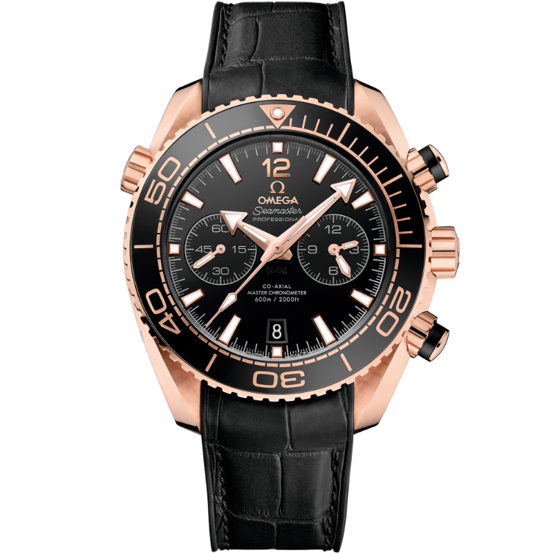 45.5 mm, Sedna&trade; Gold On Leather Strap With Rubber Lining