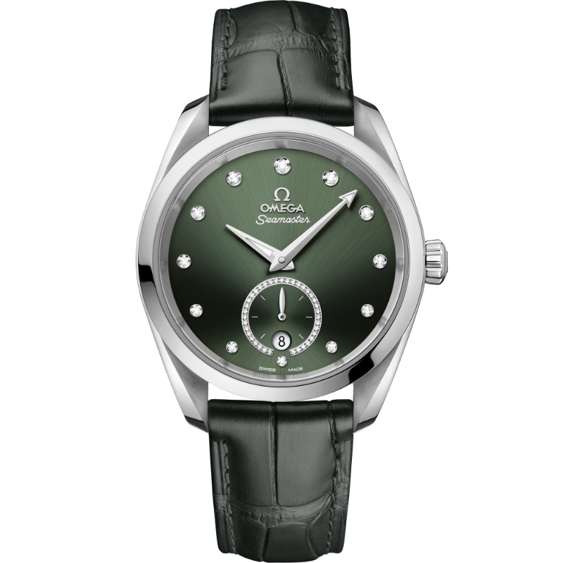 38 mm, Steel On Leather Strap