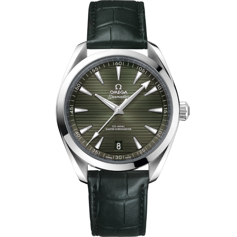 41 mm, Steel On Leather Strap