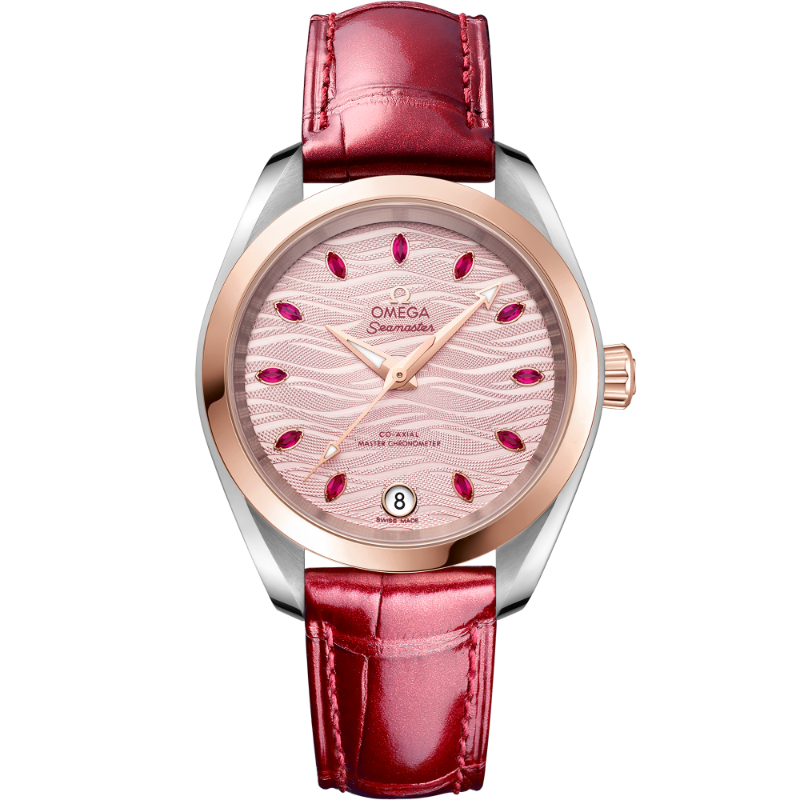 34 mm, Steel - Sedna&trade; Gold On Leather Strap