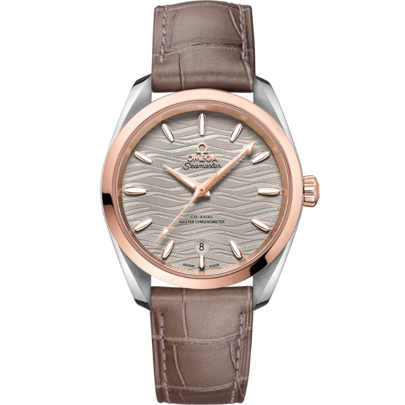 38 mm, Steel - Sedna&trade; Gold On Leather Strap