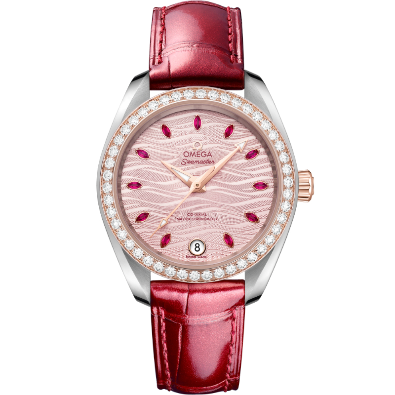 34 mm, Steel - Sedna&trade; Gold On Leather Strap