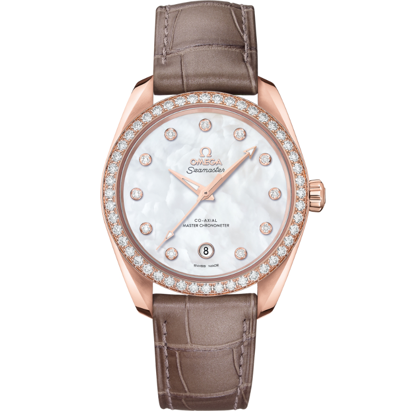 38 mm, Sedna&trade; Gold On Leather Strap