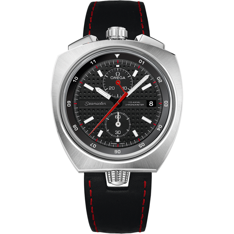 43 mm, Steel On Leather Strap