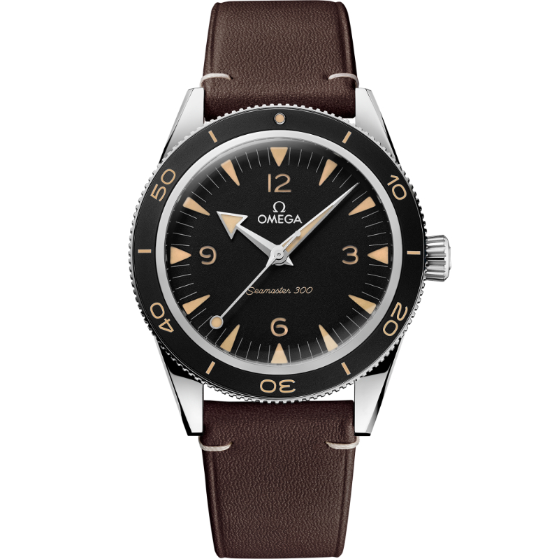 41 mm, Steel On Leather Strap