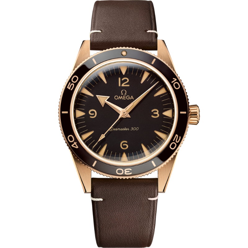 Omega 41 mm, Bronze Gold On Leather Strap - O23492412110001 Watch