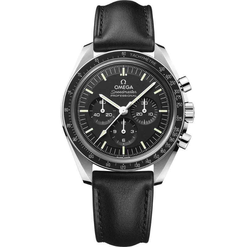 42 mm, Steel On Leather Strap