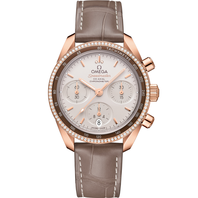 38 mm, Sedna&trade; Gold On Leather Strap