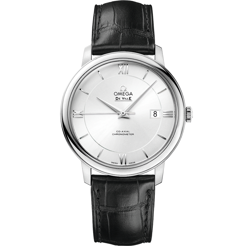 39.5 mm, Steel On Leather Strap