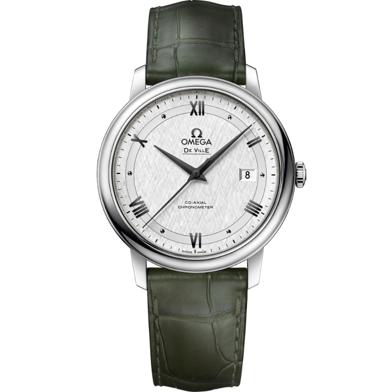 39.5 mm, Steel On Leather Strap