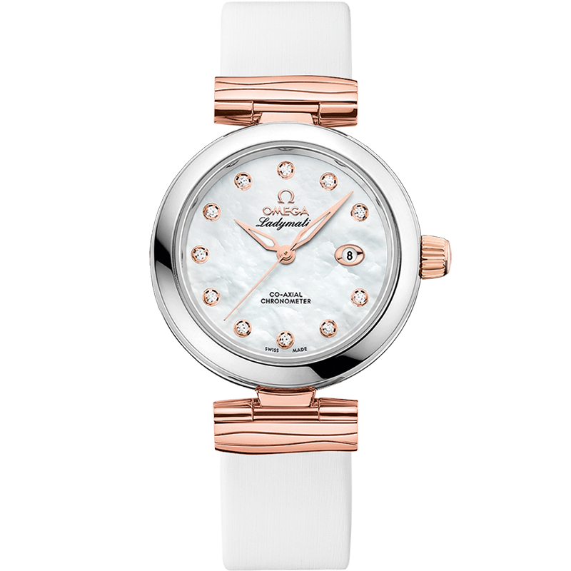 34 mm, Steel - Sedna&trade; Gold On Leather Strap