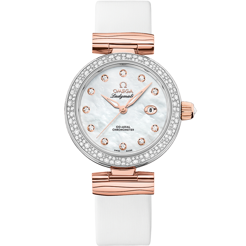 34 mm, Steel - Sedna&trade; Gold On Leather Strap