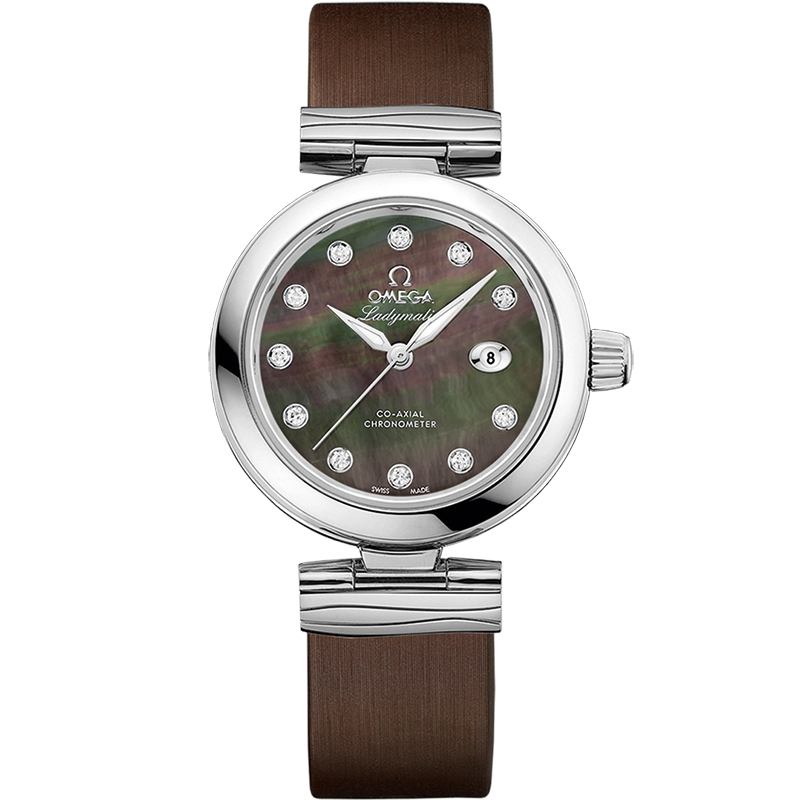 34 mm, Steel On Leather Strap