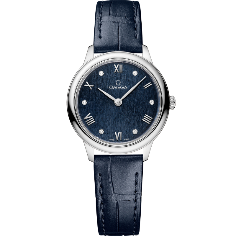 27.5 mm, Steel On Leather Strap