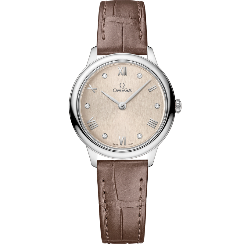 27.5 mm, Steel On Leather Strap