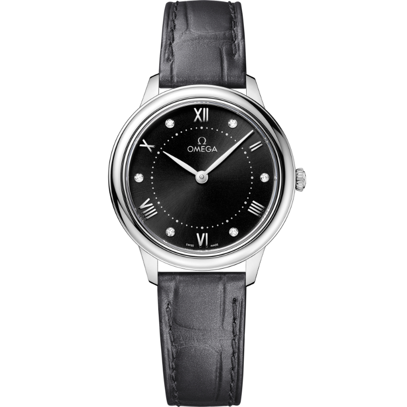 30 mm, Steel On Leather Strap