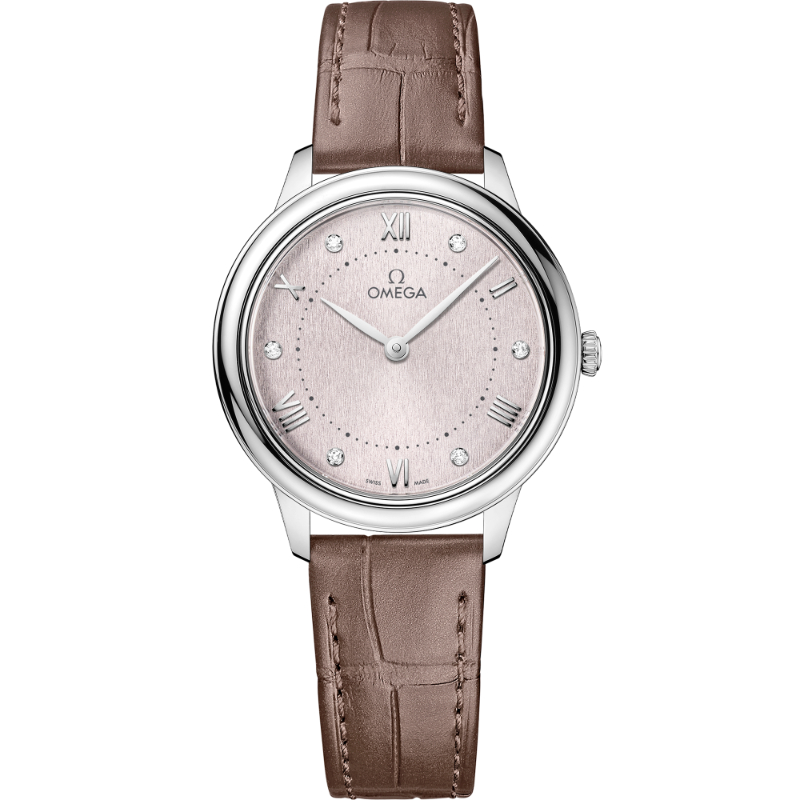 30 mm, Steel On Leather Strap